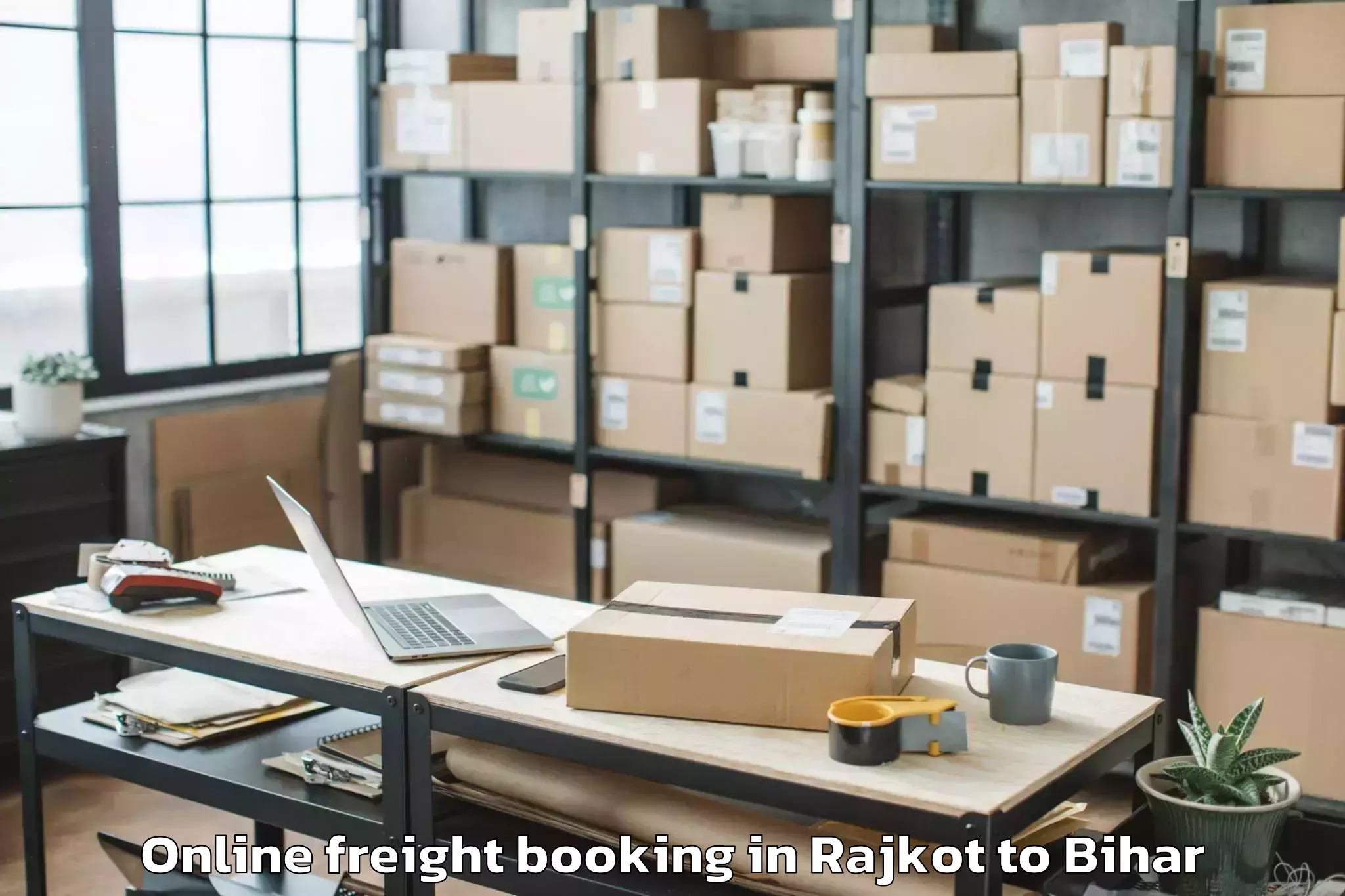 Hassle-Free Rajkot to Bhargama Online Freight Booking